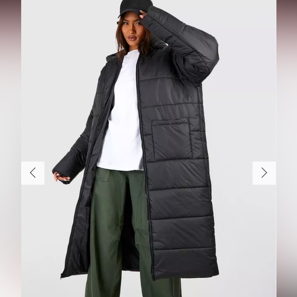 NWOT BOOHOO TALL OVERSIZED LONGLINE PUFFER
COAT - Picture 2 of 3